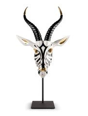 Antelope mask. Black and gold