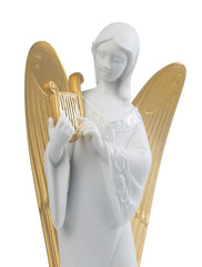Celestial Melody Angel Christmas Ornament. Golden Lustre