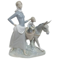 WOMAN W/GIRL AND DONKEY