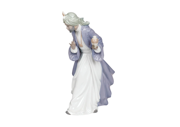 Nao by Lladro Collectible Porcelain Figurine: KING BALTHASAR WITH JUG - 11-1/4" tall - Nativity