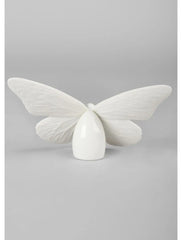 Butterfly Figurine. Golden Luster & White