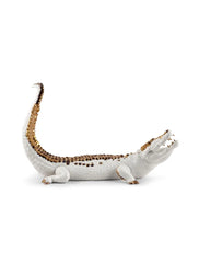 Crocodile Figurine. White and copper