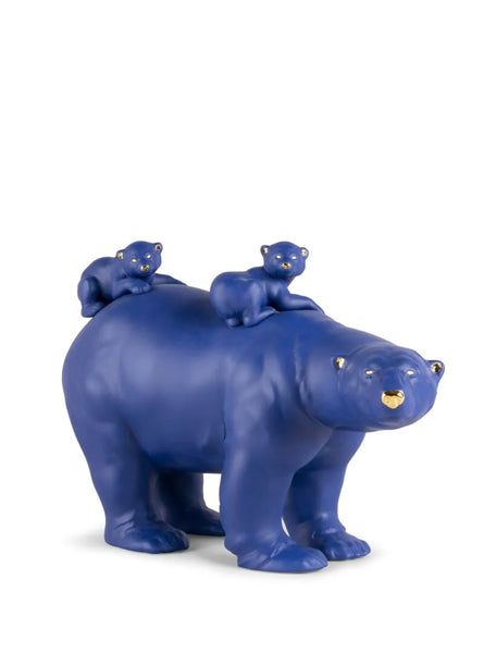 MUMMY BEAR AND BABIES (BLUE-GOLD)