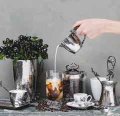 Black Orchid Coffee Pot w/ Spoon - Medium