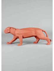 Panther Figurine. Coral matte